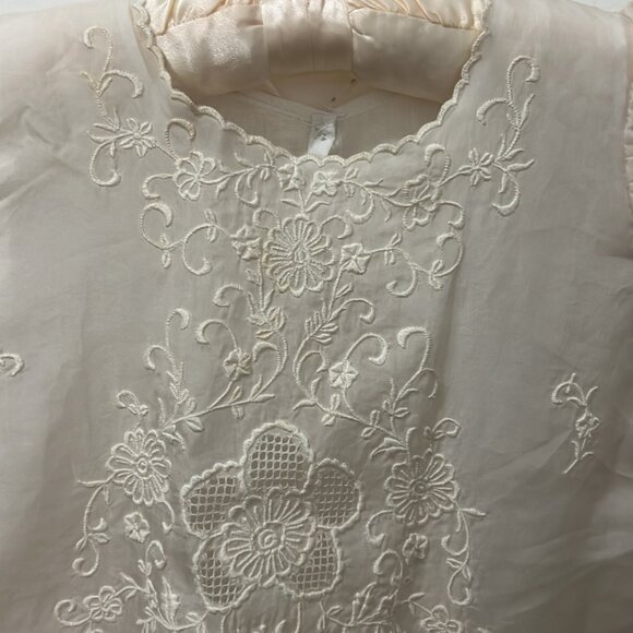 Vintage 1980's Baptismal Embroidered Baby Christening Long Gown 6 - 9 Mos - Picture 4 of 15